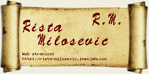 Rista Milošević vizit kartica